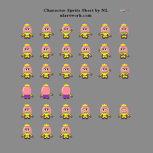 Character sprite sheet for an animation